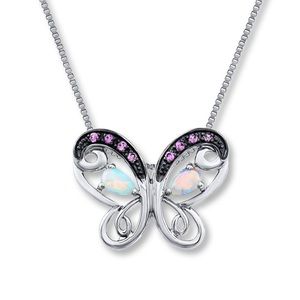 Opal Butterfly Necklace